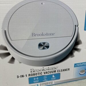 Brookstone Robotic Vacuum Cleaner 3 In 1 Designed For Hard Surfaces Sweeps Dusts
